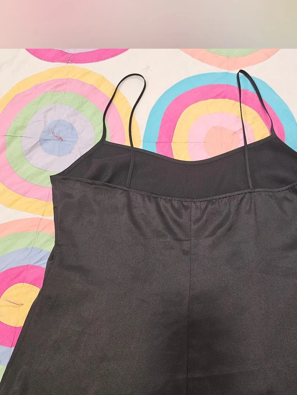 Elie Tahari Black Spaghetti Strap A-Line Flare Camisole Top Sz M